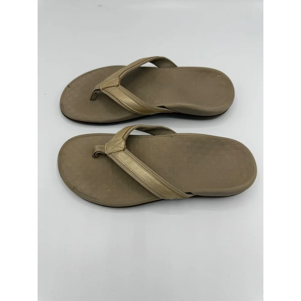 Vionic Tide II Gold Orthotic Sandals Womens 7 Beach Resort Pool Summer Support